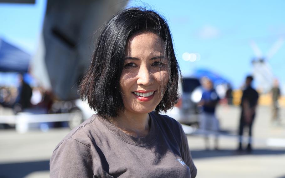 Mikako Miyagi started an Okinawa Osprey fan club in 2012 to promote positive stories about the aircraft. 