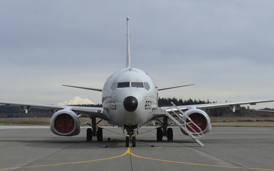 A P-8A Poseidon aircraft in Oak Harbor, Wash., on March 7, 2018.