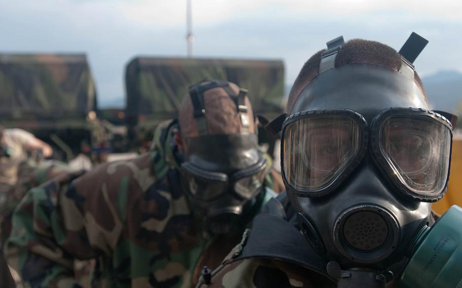 The 20th Chemical, Biological, Radiological, Nuclear, Explosives Command gears up for Exercise Ulchi Freedom Guardian in South Korea, 2011.