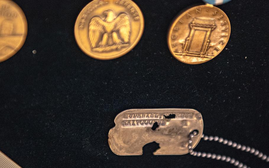 The dog tag belonging to Army Master Sgt. Charles H. McDaniel, listed as missing in action during the Korean War in 1950, was among the 55 caskets of remains that North Korea handed over to the United States in July 2018.