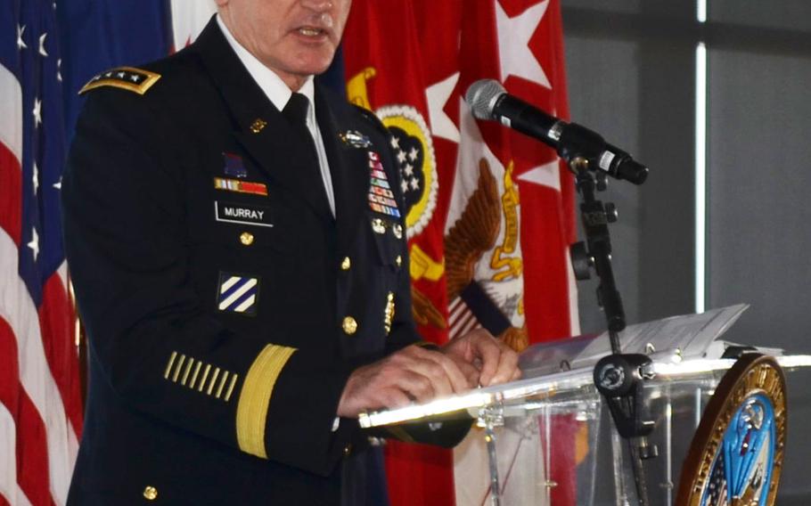 Gen. John "Mike" Murray, commander of the Army Futures Command, speaks during the Army Futures Command activation ceremony in Austin, Texas, on Friday.