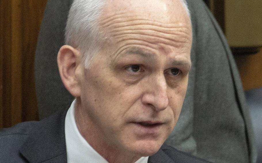 Rep. Adam Smith, D-Wash., seen here at at a House Armed Services Committee hearing in March, 2018, says it is "utterly irresponsible and appalling that President Trump wants to take away funding for military readiness and infrastructure in order to spend it on his border wall."