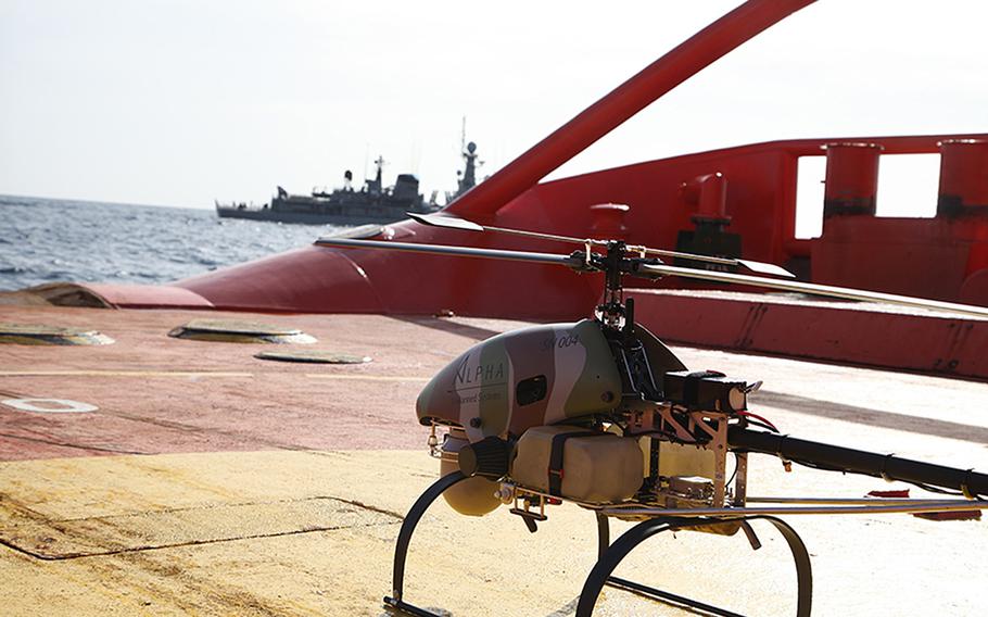 A Spanish-made, gasoline-powered Alpha 800 drone was among the new technology on display during NATO's Trident Juncture exercise, which ended last week in Norway.