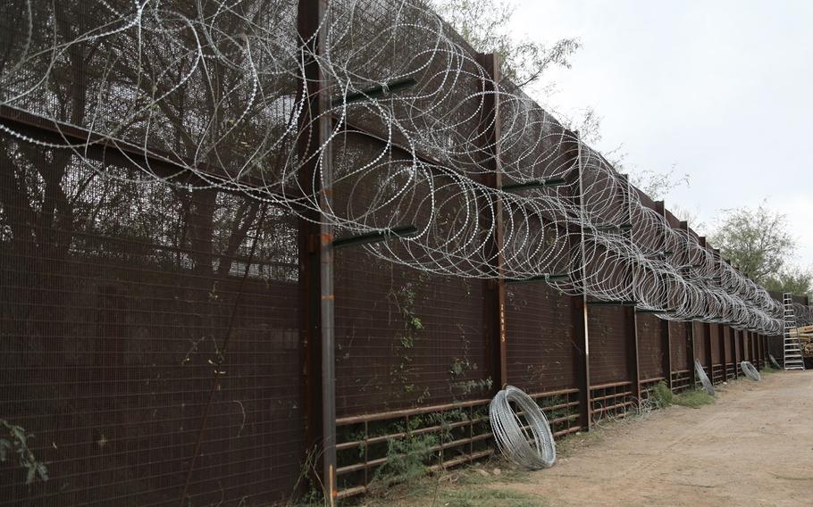 Concertina wire is displayed in areas of the border to show how the Soldiers from 937th Route Clearance Company, 36th Engineer Brigade, are assisting the Custom Border Protection in Lukeville, Arizona, November 14, 2018.
