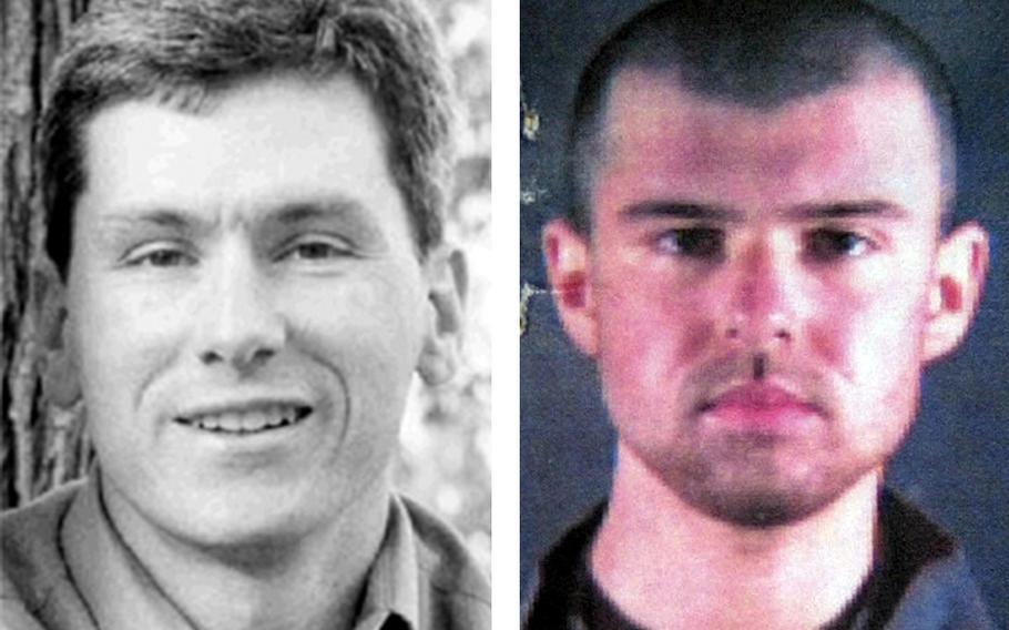 The parents of CIA paramilitary officer and Marine Corps veteran Mike Spann, left, are speaking out about the expected release in May of John Walker Lindh, right, dubbed the “American Taliban” after his battlefield capture, who they hold responsible for their son’s death.
