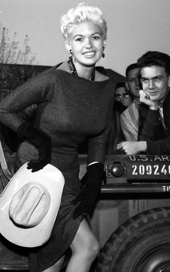 Jayne Mansfield in Germany in 1957.