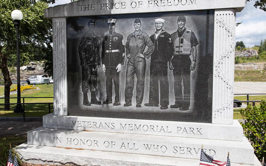 The Veterans Memorial Park in Lewiston, Maine, in August, 2019.