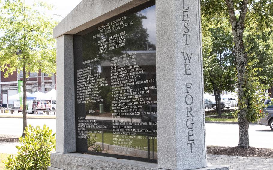 The Veterans Memorial Park in Lewiston, Maine, in August, 2019.