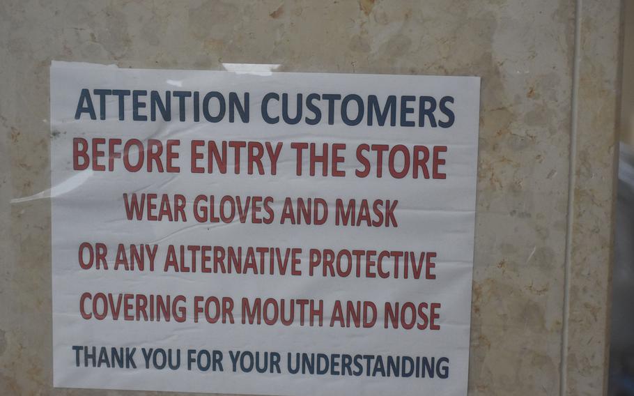 Defense Department commissaries around the globe have required customers to comply with restrictions imposed by the coronavirus pandemic.
                
