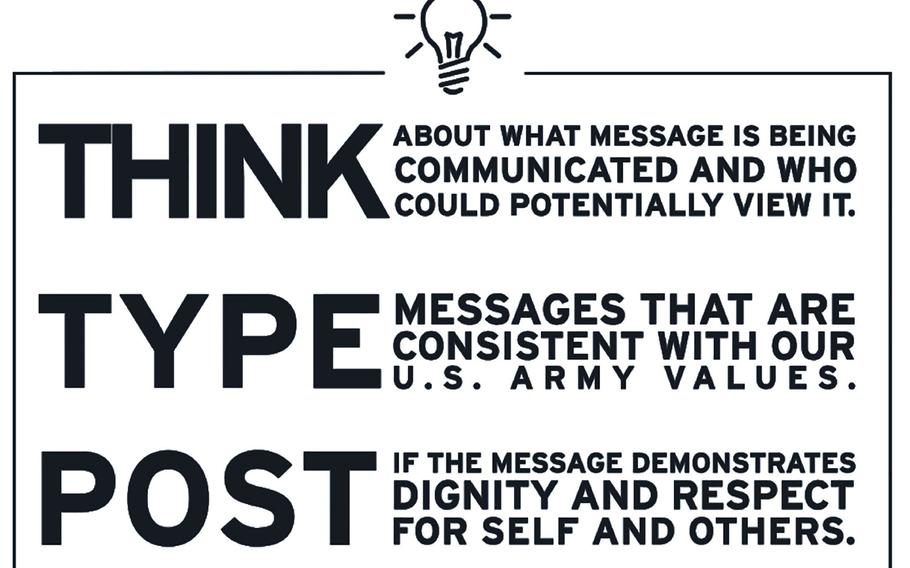 A May, 2020 reminder from the U.S. Army to its troops about the rules for social media.