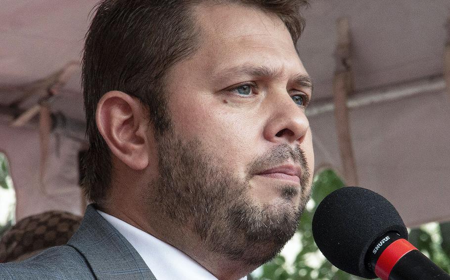 Rep. Ruben Gallego, D-Ariz., at a Washington, D.C. event in 2018.