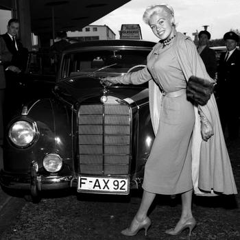 Jayne Mansfield in Germany in 1957.