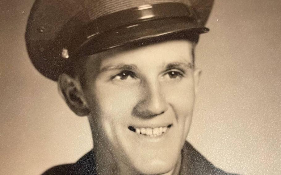 This portrait of Sgt. William F. Maus, a POW during the Korean War, was included in a scrapbook left at a Modesto, Calif. school.