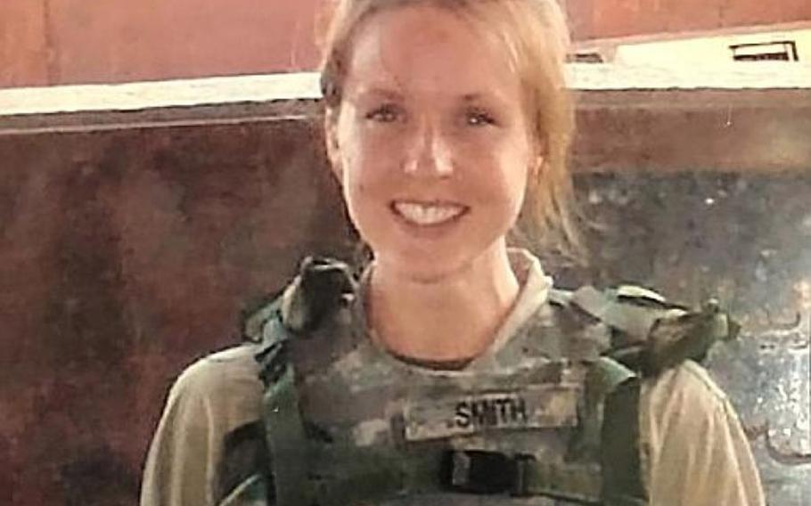 U.S. Navy Chief Petty Officer Shannon Kent at her first combat deployment to Balad, Iraq in 2007. 