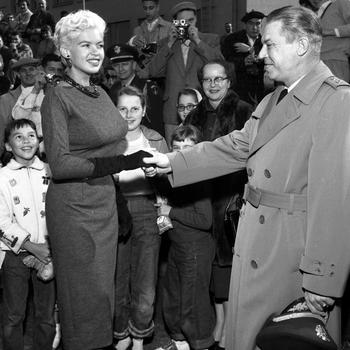 Jayne Mansfield in Germany in 1957.
