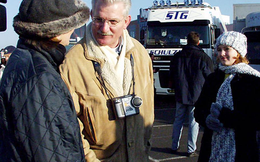 James Federline prepares to leave for Romania with a convoy of trucks carrying supplies and gifts.