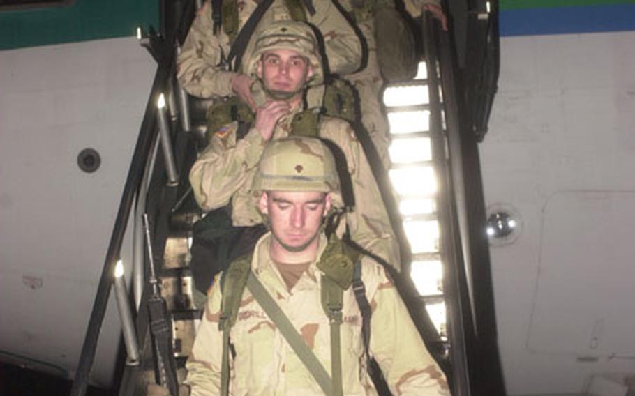 From desert sands to German rain, hundreds of V Corps soldiers returned from exercises in Kuwait on Saturday.