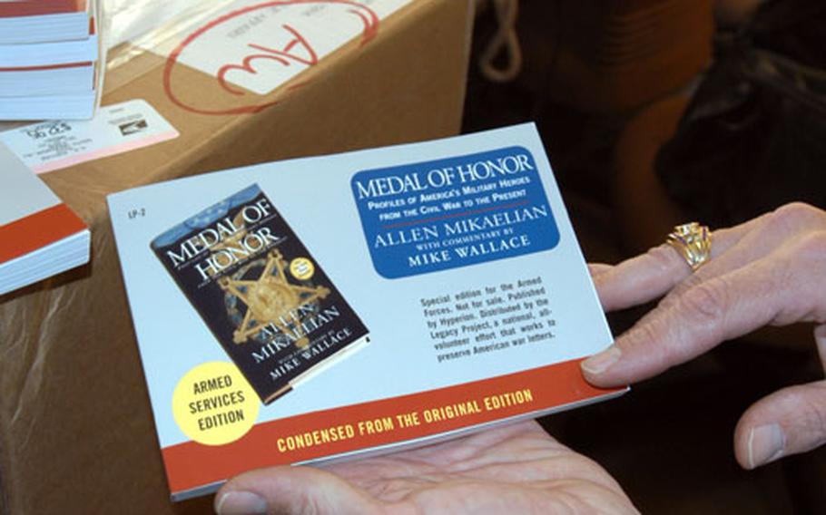 The free books being distributed to troops overseas are small enough to slip inside a cargo pocket.