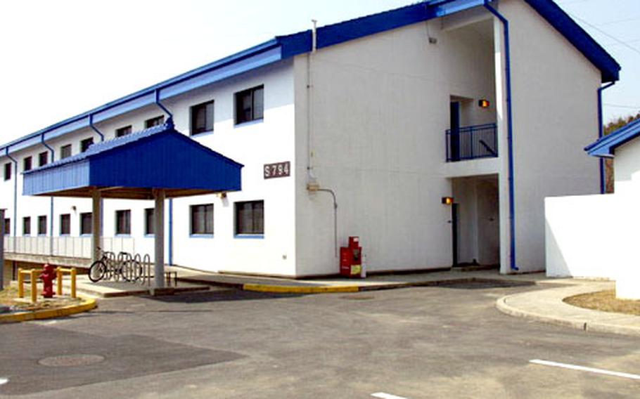 One of the 11 barracks at Chinhae Naval Base, South Korea, which won a Navy award.