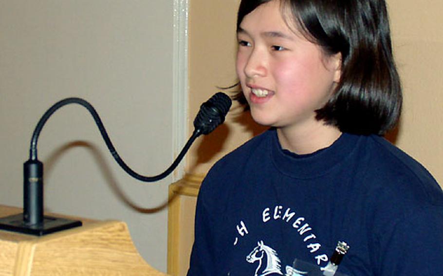 Dawn Anderson correctly spelled "imperceptible" to win the Europe-wide spelling bee in Stuttgart, Germany, and now she is looking forward to the national competition.