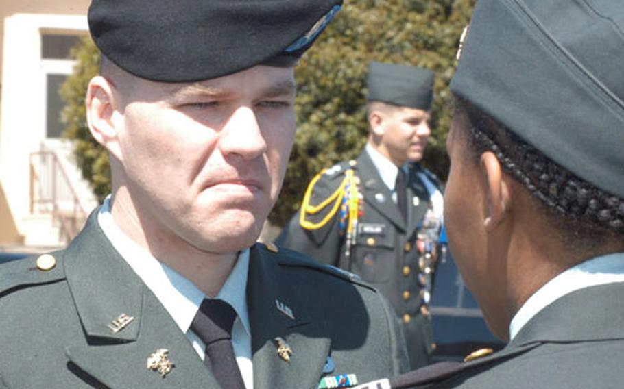The annual JROTC formal inspection is serious business. Capt. David Watson, an Army JROTC inspector from Camp Zama Japan, asked Yokota High School JROTC cadets three out of a possible 25 questions. Some cadets had to spell their last names phonetically; others had to recall names of their senior instructors and the significance of uniform ribbons.
