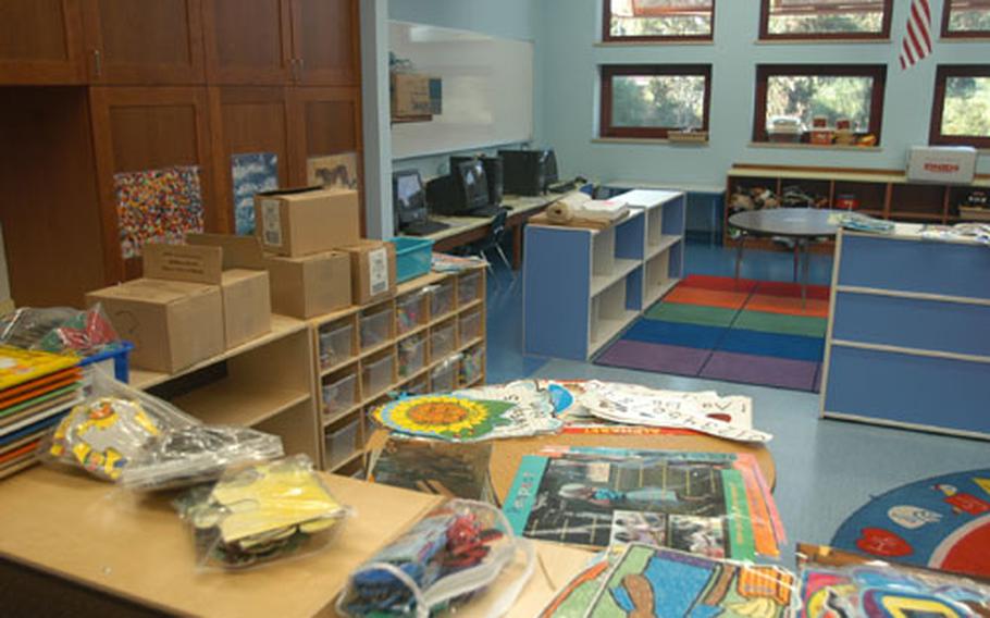 Sigonella's new kindergarten has everything from crayons to computers. Each of the classrooms has its own kid-sized bathroom and adult kitchen area. Each kindergartner will also have their own storage area for coats or school supplies.