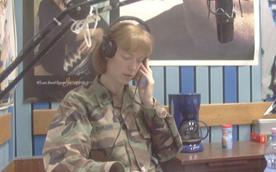 Wednesday mornings start earlier now for Lt. Col. Amy Ehmann, commander of the 414th Base Support Battalion in Hanau, Germany. As the battalion's new commander, Ehmann has assumed an unusual task for a military officer: co-hosting a weekly two-hour radio program. Originally known as "Talking Trash," the program, which airs from 7 a.m. to 9 a.m., is now called "Hanau's in the House." Hanau officials use the program to keep community residents informed and plug upcoming events, a trend that some other communities are following.