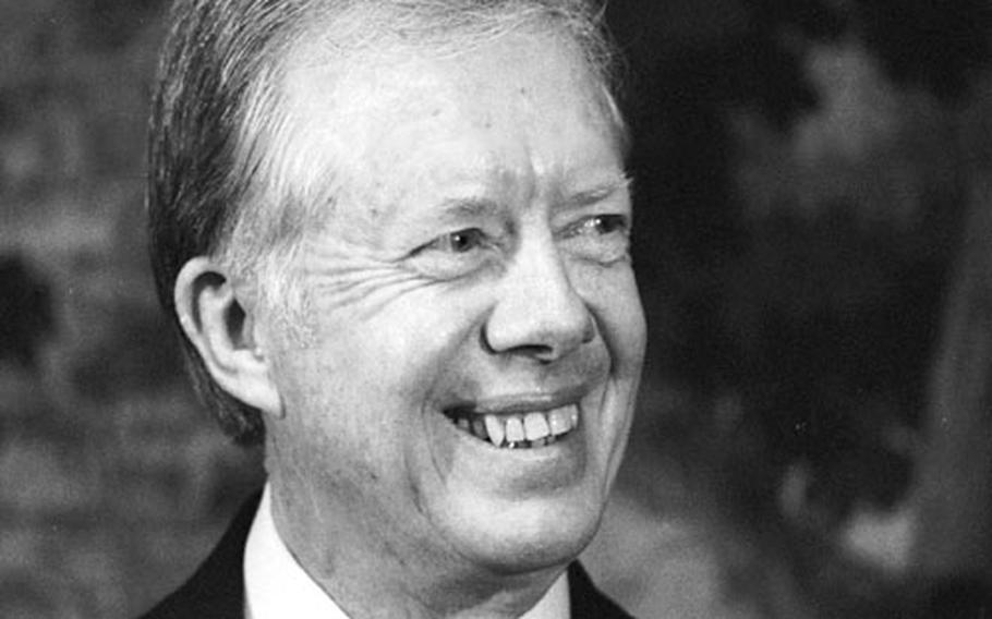 Former President Jimmy Carter in Frankfurt, Germany in October, 1982.