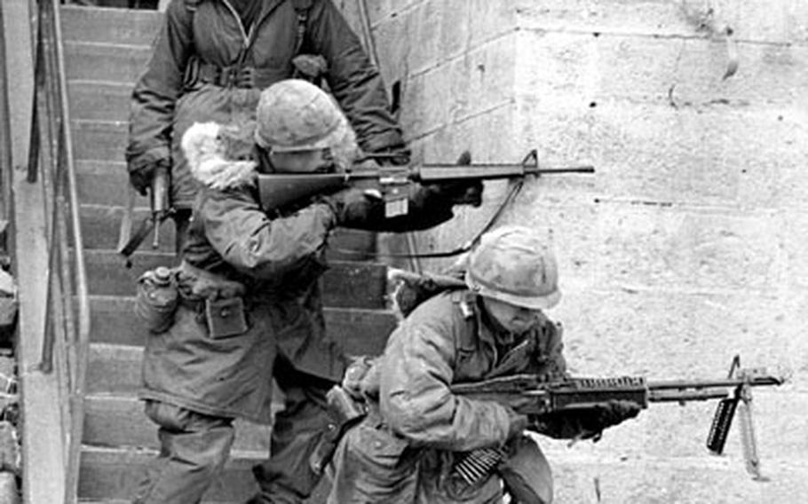 Urban warfare training at Hammelburg, Germany, in March, 1972.