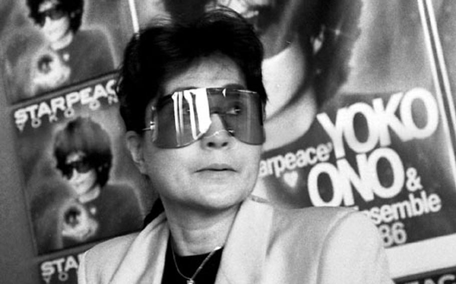 Yoko Ono, in Cologne, Germany, to promote her new album in February, 1986.