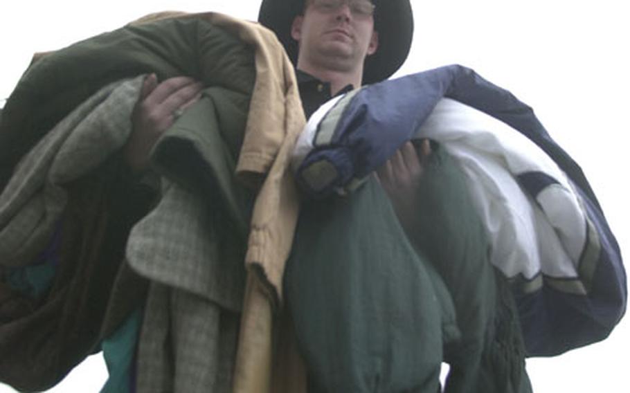 Spc. Mark Stottsberry remembers what it was like to arrive as an injured soldier at Landstuhl Regional Medical Center from the Middle East with little more than the clothes on his back. Now he's trying to help wounded soldiers come in from the cold.