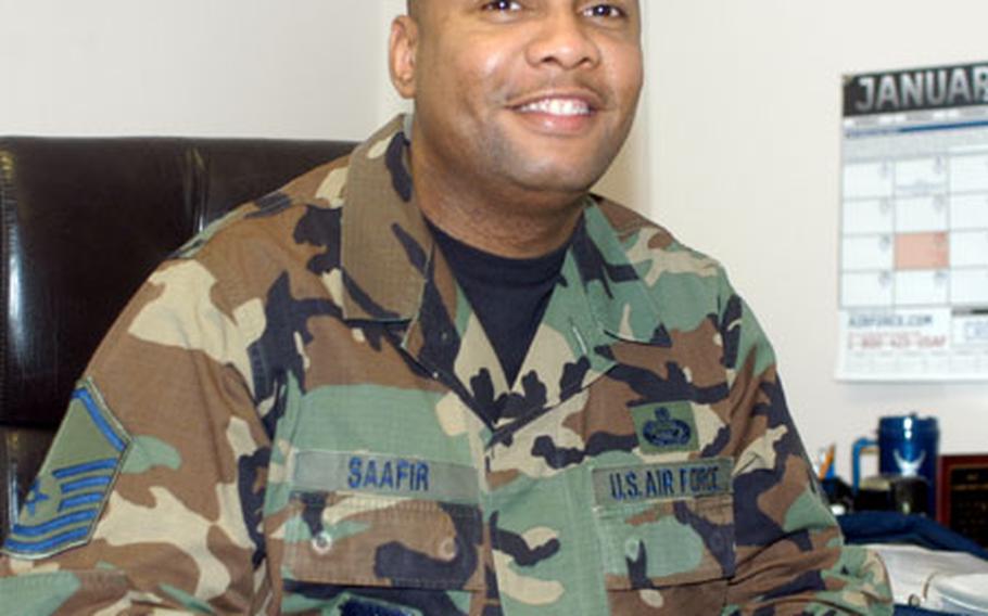 Air Force Master Sgt. Rahim Saafir, mission support flight superintendent, 469th Air Base Group, was named the 2003 Personnel Manager of the Year by U.S. Air Forces Europe.