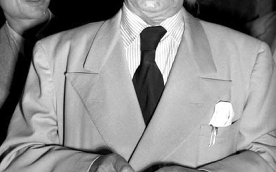 German author and Nobel laureate Thomas Mann, at a gathering in Frankfurt in July, 1949.