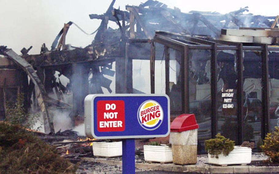 Italian authorities will be investigating the fire that destroyed a Burger King restaurant on Aviano Air Base, Italy.