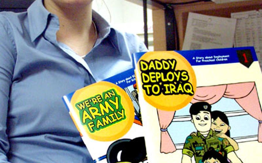 Carrie Pipkin, a computer specialist with the Army Community Services office in Würzburg, Germany, edited a series of coloring books for children of 1st Infantry Division servicemembers. The books help the children cope with the unit’s upcoming deployment to Iraq.