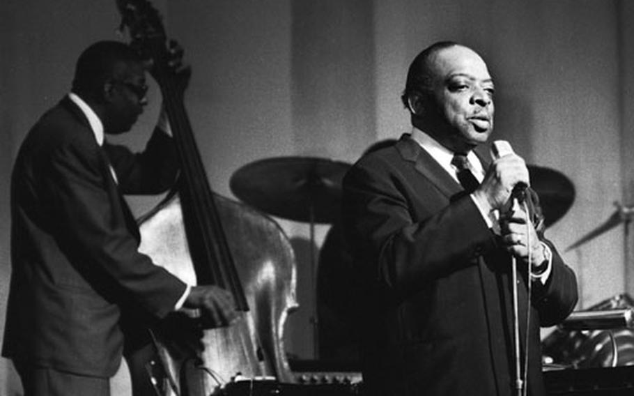 Count Basie at Frankfurt, West Germany, in April, 1968.
