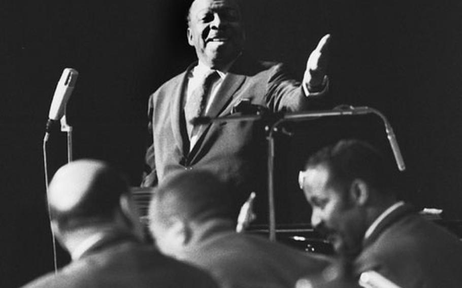Count Basie at Frankfurt, West Germany, in April, 1968.