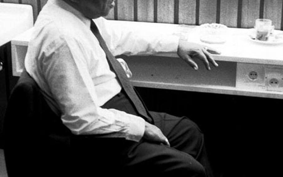Count Basie at Frankfurt, West Germany, in April, 1968.