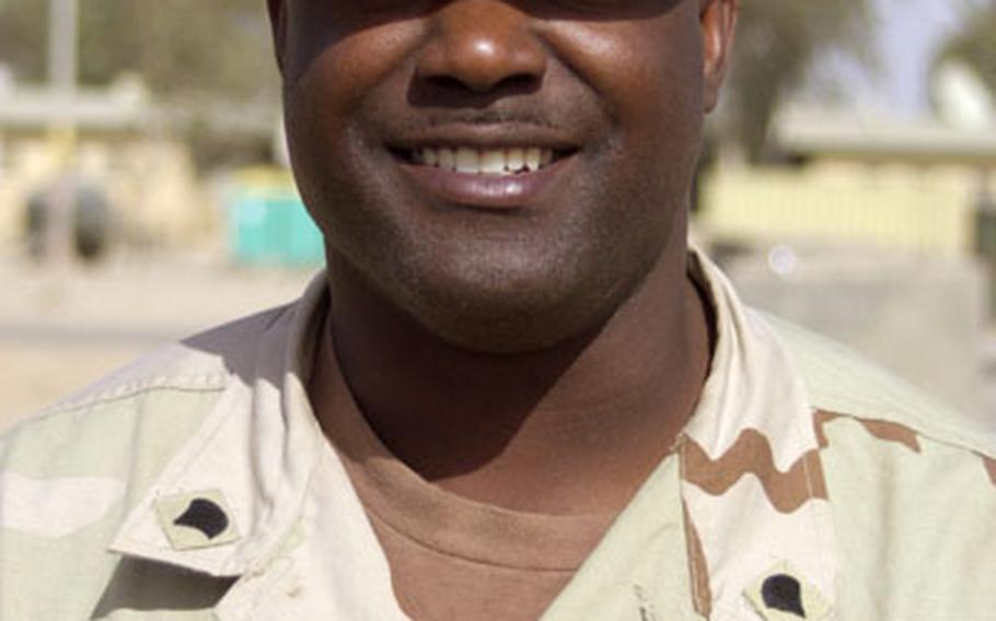 Spec. Darrell Houzah caught an Iraqi who tried to steal an M-16 rifle from Camp Anaconda in Balad, Iraq.