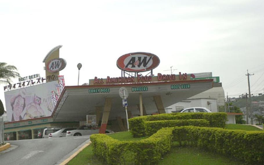 There are 22 A&W outlets throughout Okinawa, like this one in Urasoe where city residents are being urged to lose weight gained from years of adopting American eating habits.