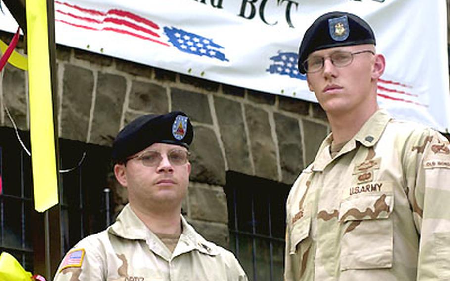 Among the first wave of 1st Armored Division soldiers to return from Iraq, Staff Sgt. Kimo Ortiz and Spec. Travis McBride, from the Baumholder-based C Company, 2nd Battalion, 6th Infantry Regiment, now find themselves preparing to head back downrange.