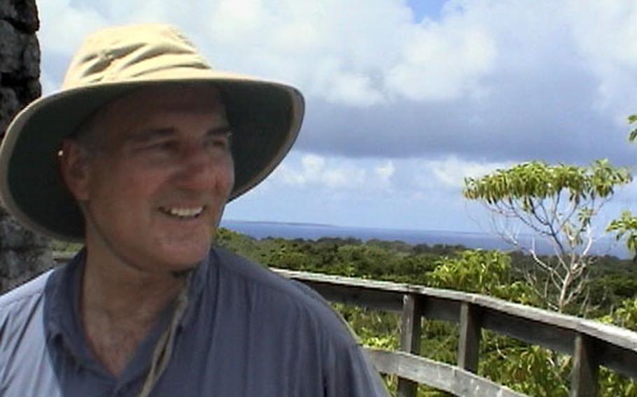 Patrick Finelli during his trip to Pelileu to see the places where his father served during World War II.