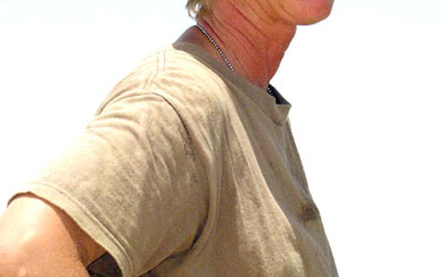 Petty Officer 1st Class Jacqueline Icard, who turns 51 later this month, is a builder with the 14th Naval Mobile Construction Battalion in al-Asad, Iraq.