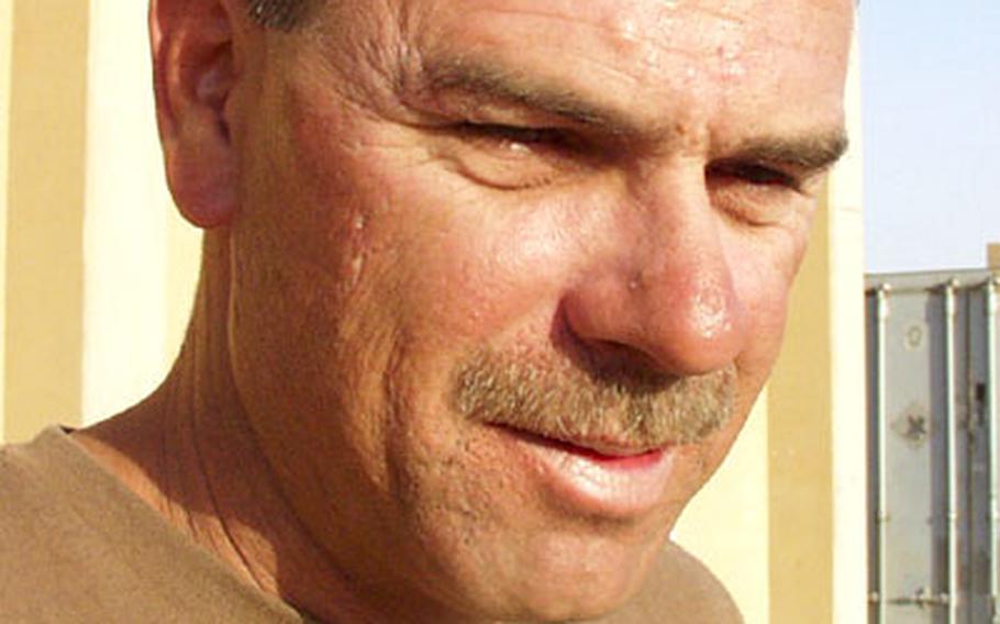 Chief Petty Officer Michael Proctor, 40, of Pelion, S.C., is the steel worker chief for Naval Mobile Construction Battalion No. 14.