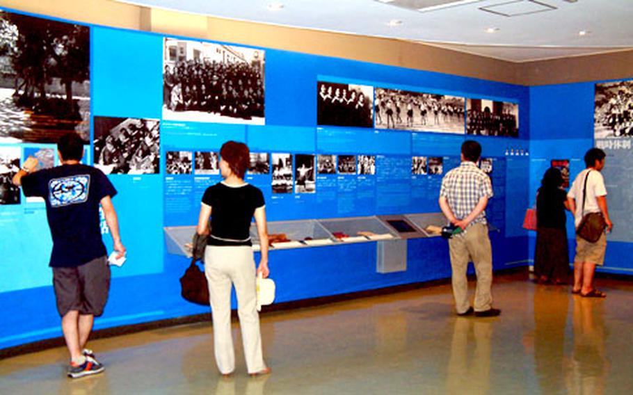 The Himeyuri Peace Museum was opened 15 years ago to "expose the brutality and insanity of war." Displays in JApanese and English detail the transformation of Okinawa high school girls into student nurses during the Battle of Okinawa.
