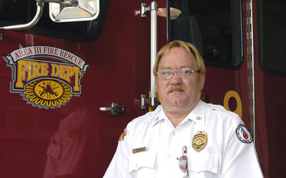 Barry L. Becton, assistant chief for fire protection with the Area III Fire Department at Camp Humphreys, South Korea, was honored Tuesday for his selection as Fire Officer of the Year by the U.S. Army Installation Management Agency - Korea Region Office.