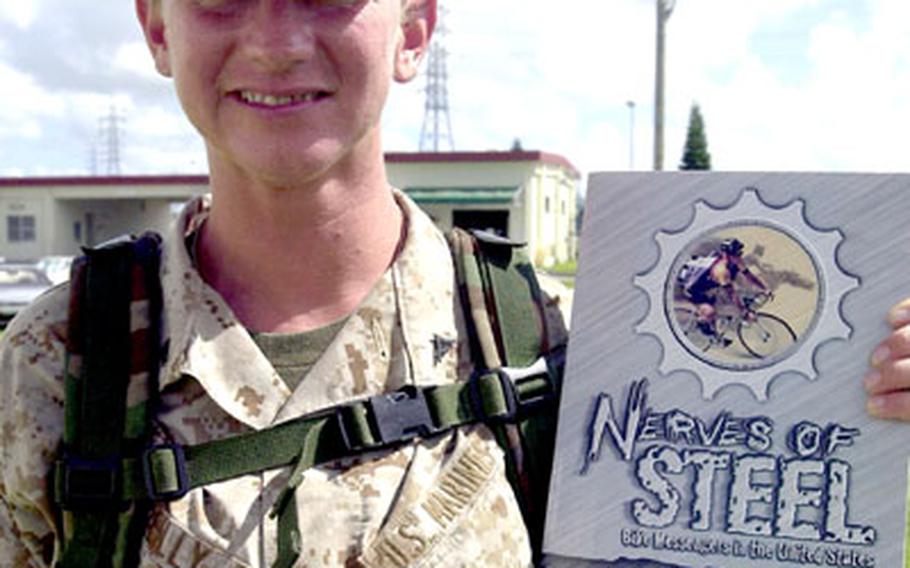Lance Cpl. Rebecca Reilly spents 10 years working as a bike messenger and wrote a book about the business before joining the U.S. Marine Corps at the age of 34.