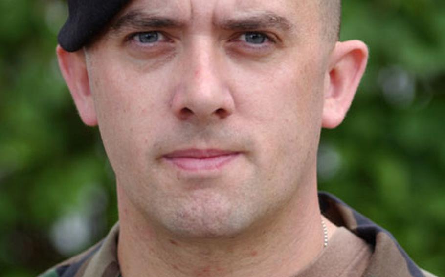 Spc. Troy Green, of the 233rd Base Support Battalion in Darmstadt, Germany.