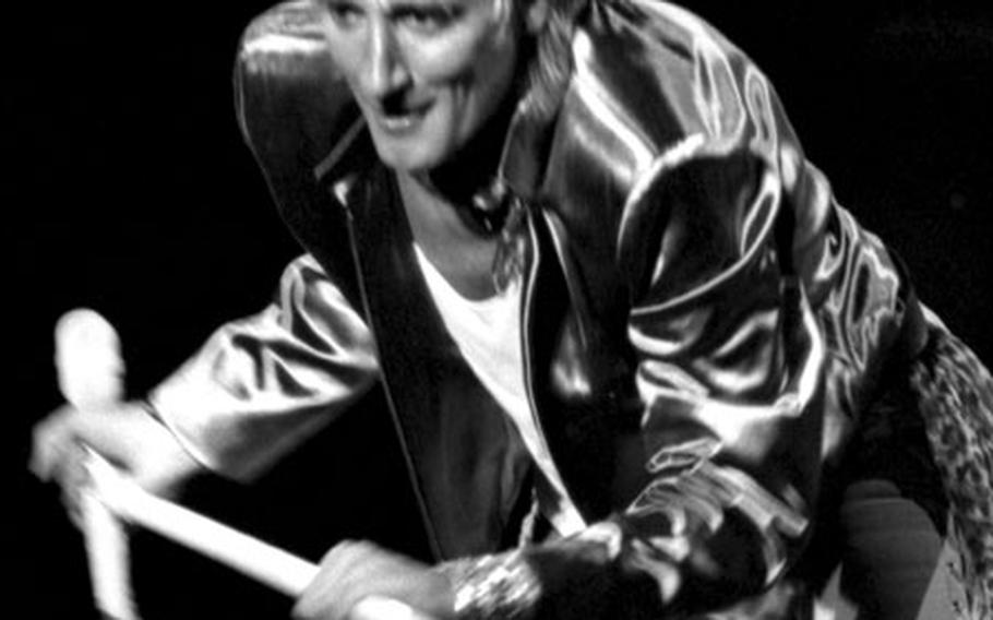 Rod Stewart, onstage at Tokyo's Budokan hall in 1981.