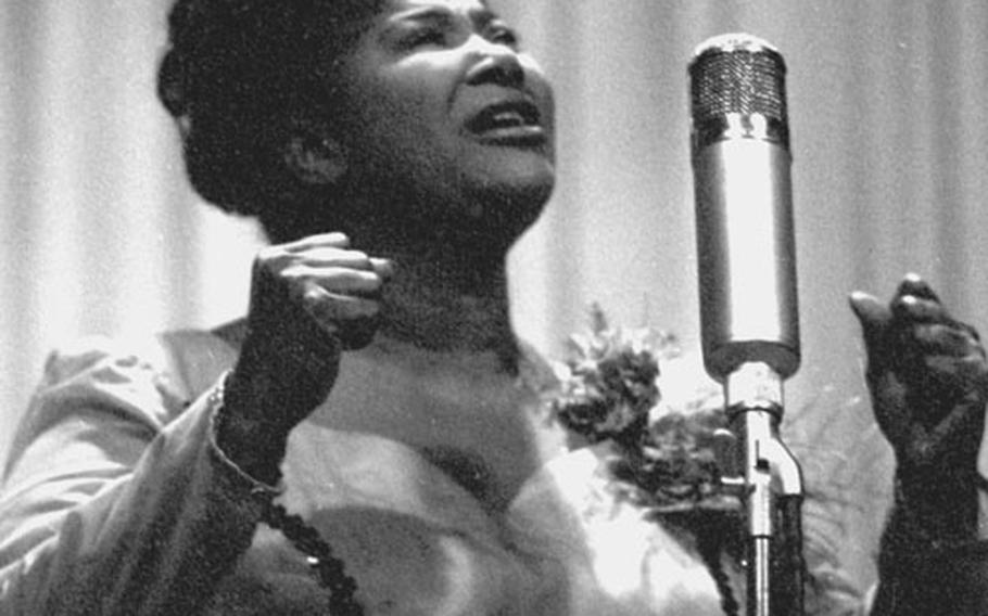 Mahalia Jackson performs in Frankfurt, Germany, in April, 1961.
